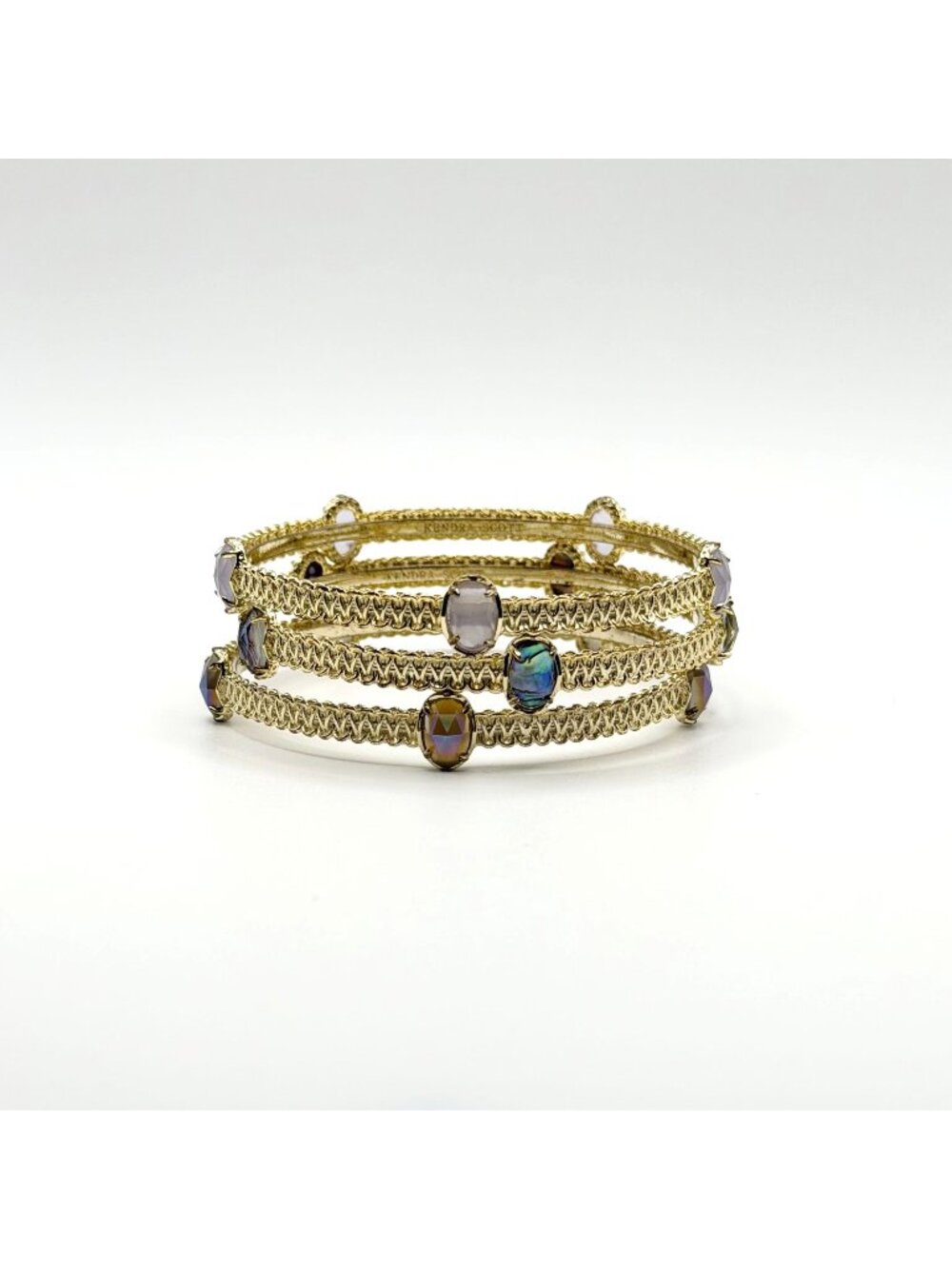 Kendra Scott Abalone Shell Gold-Tone Set Of 3 Bracelets